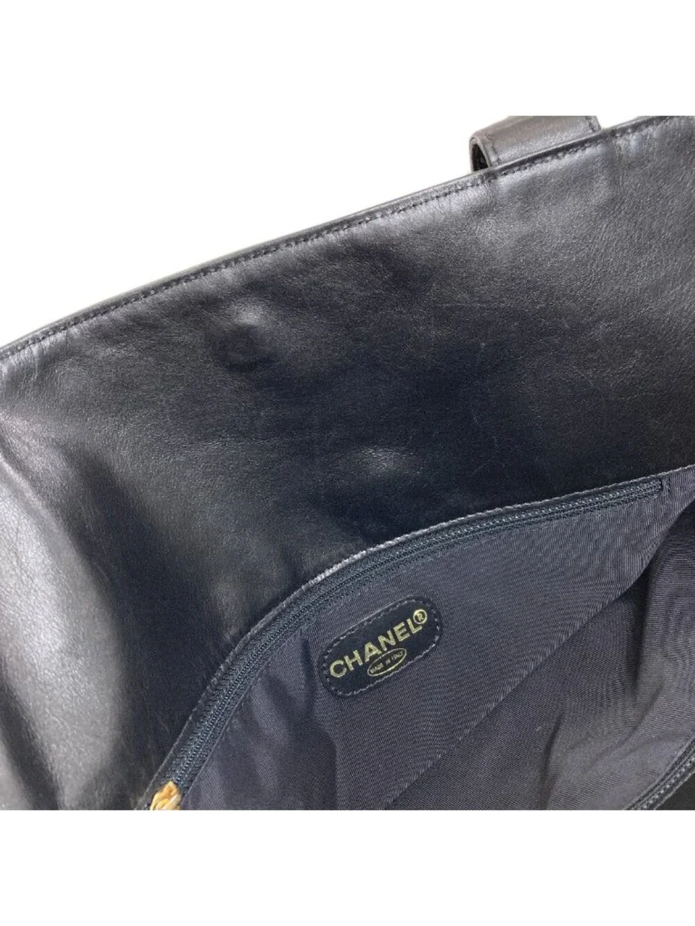 Chanel CC Logo Tote Bag Calfskin